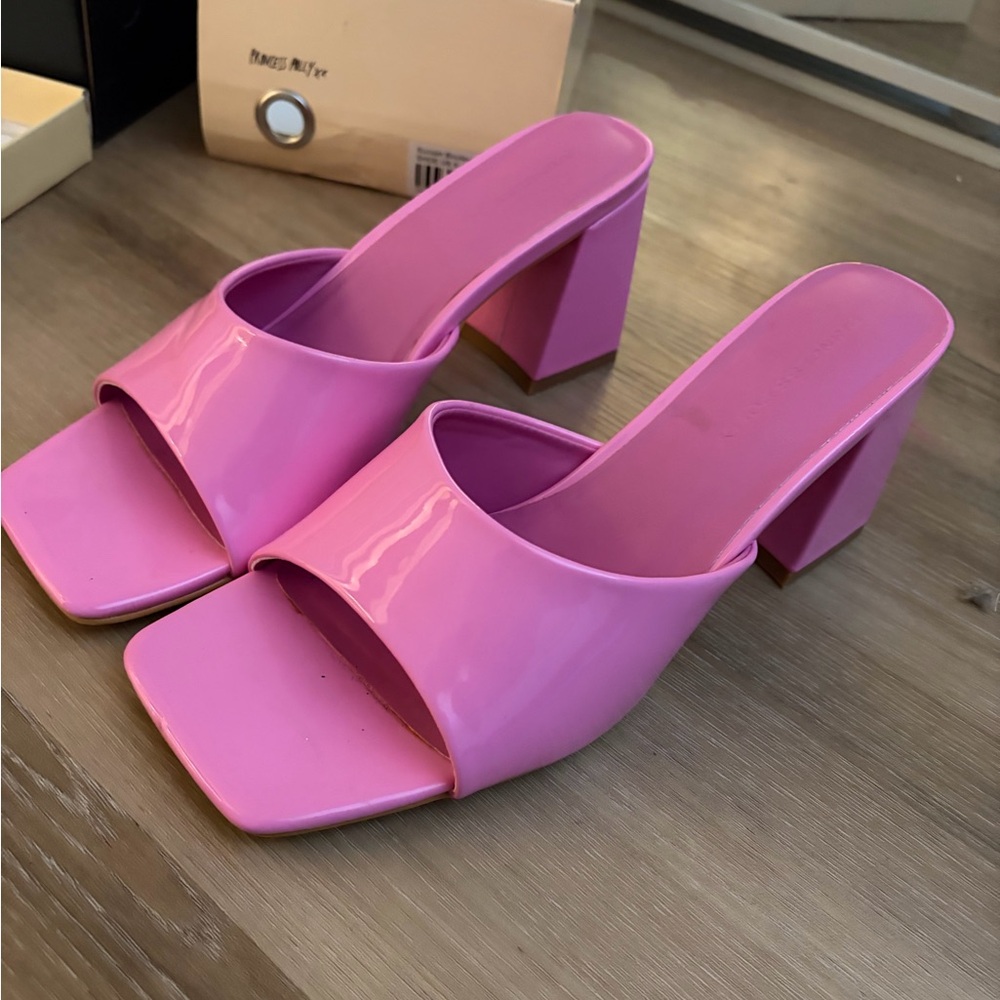 Princess Polly Vibrant Pink Block Heel Mules